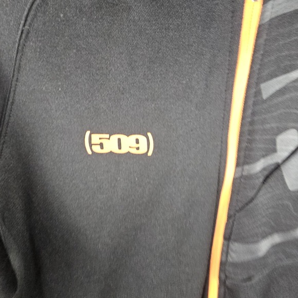 509 Tech Full Zip Jacket Men's Large Pockets Orange Black Thumbholes - Picture 9 of 16